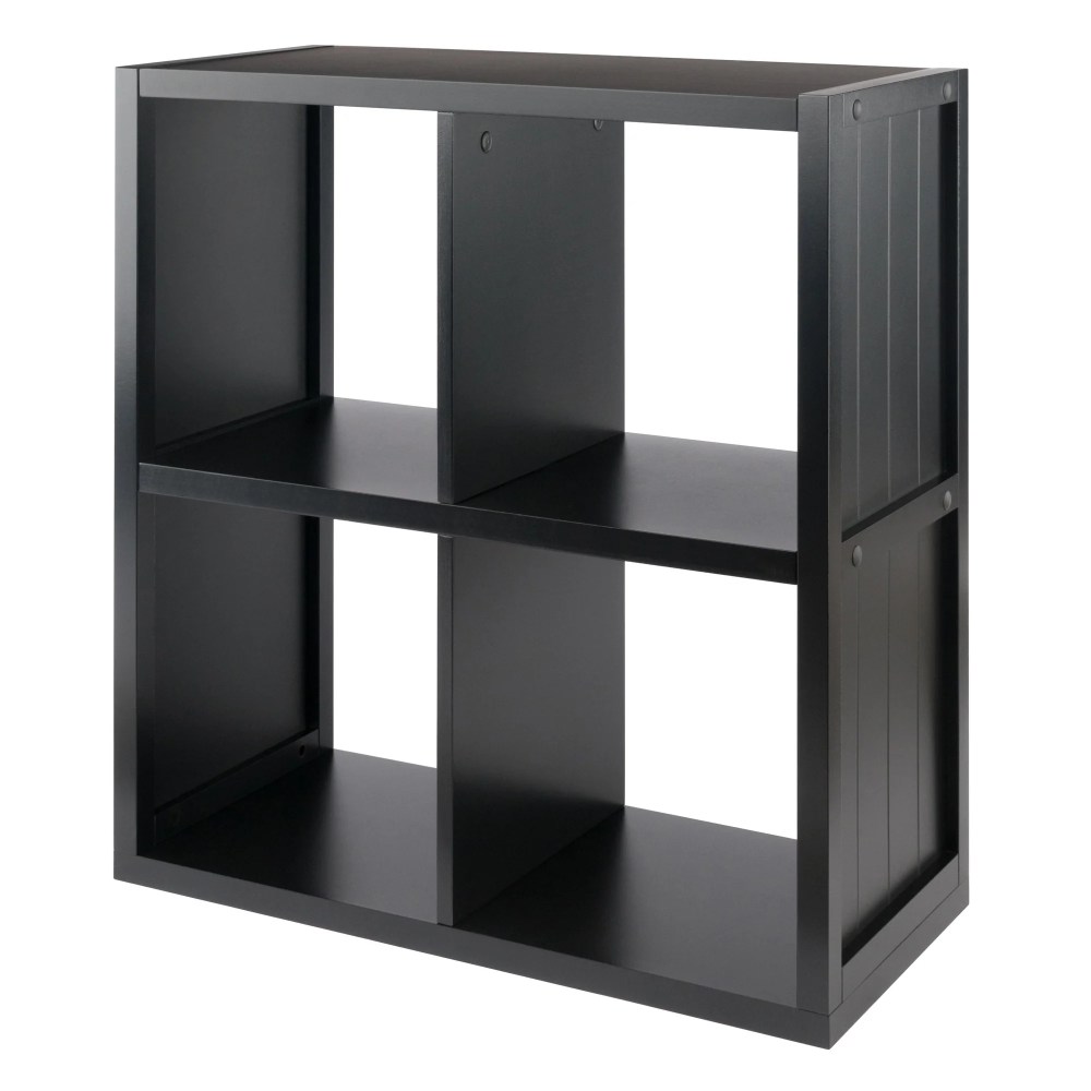 Winsome Wood Timothy 2x2 Storage Cube Shelf,Black Finish