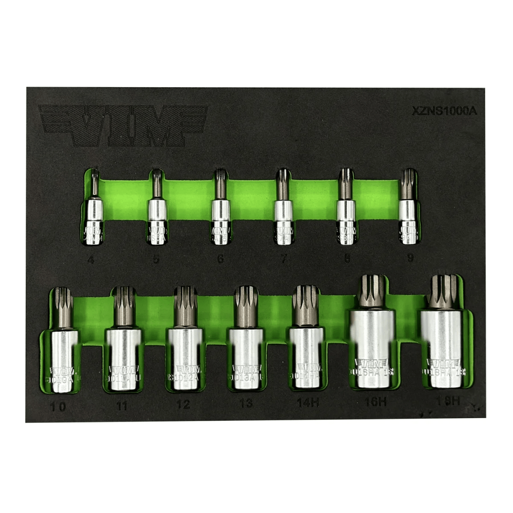 VIM Tools 13 Piece XZN Triple Square Driver Set - S2 Steel