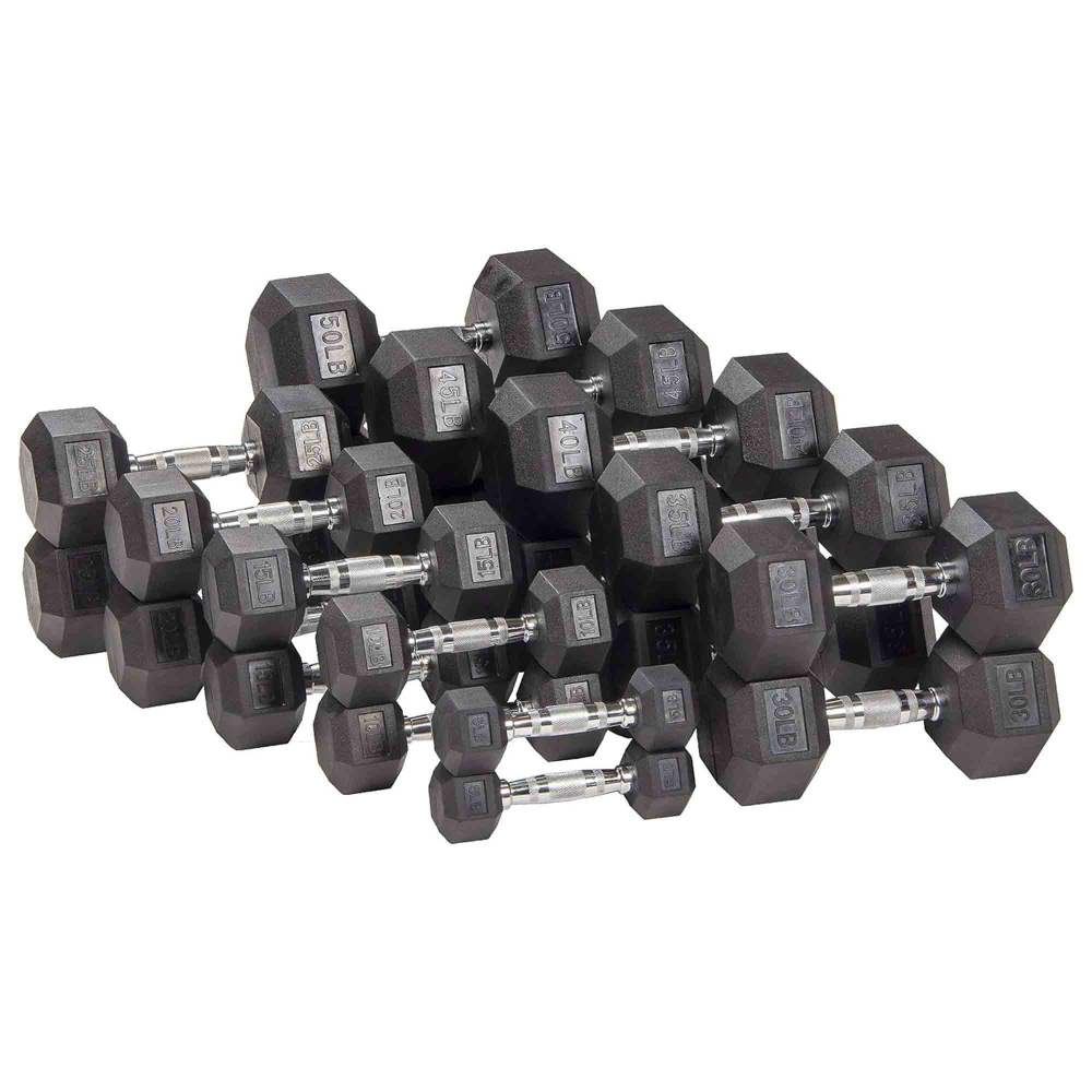 Signature Fitness Hex Dumbbells Workout Equipment Set of 5, 10, and 15 lbs - Image 5