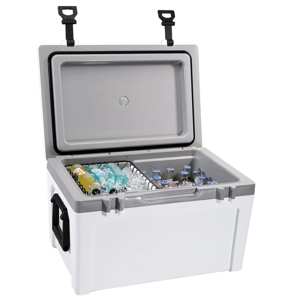 VEVOR Hard Cooler 52 Quart, Insulated Portable Cooler 50-Can Capacity Ice Chest, Ice Retention Cooler with Heavy Duty Handle