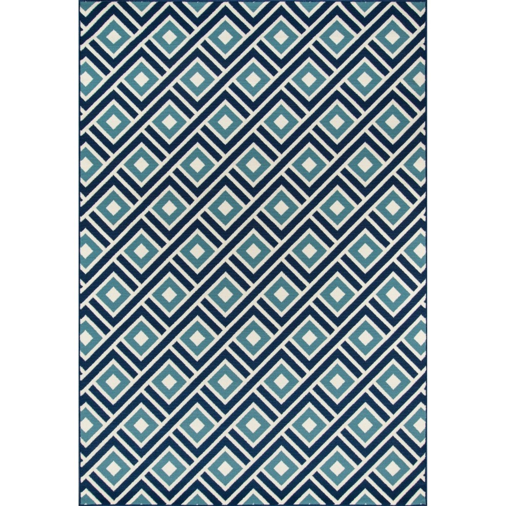 Momeni Rugs , Baja Collection Contemporary Indoor & Outdoor Area Rug, Easy to Clean, UV protected & Fade Resistant, 5'3" x 7'6", Blue