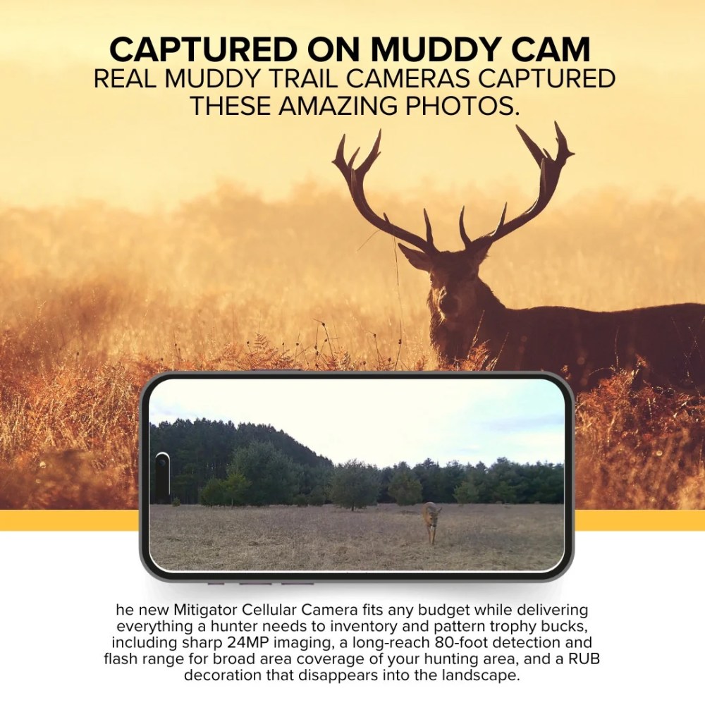 Muddy Mitigator Cellular 24MP Imaging Trail Camera with 80 Feet Detection and Flash Range Bundle with Solar Power Panel, 32GB Memory Card, and USB 2.0 Card Reader (4 Items) - Image 6