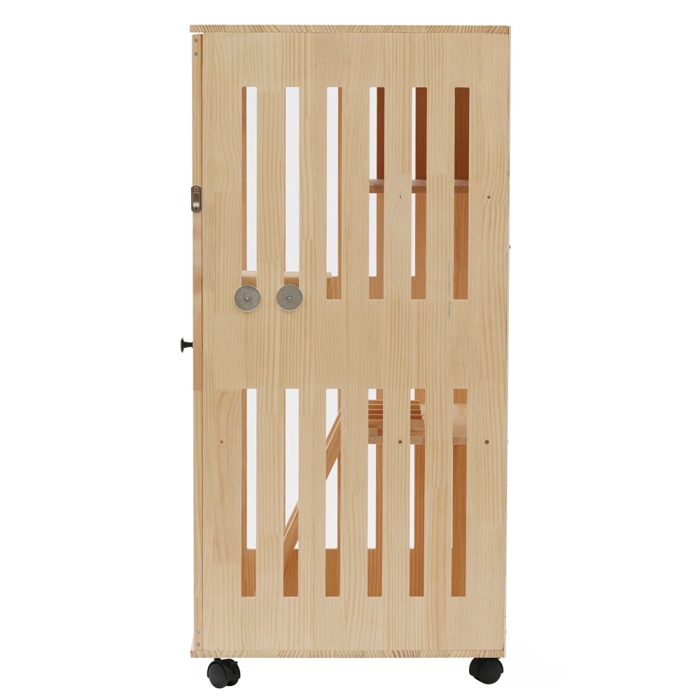 ChicHomey Large Wooden Cat House for Cats, Multi-Feature Cat Condo with Cat Scratching Posts Oversized Cat Villa on Wheels, Ventilated Design Safe Cozy Sleeping Playing Space - Image 11
