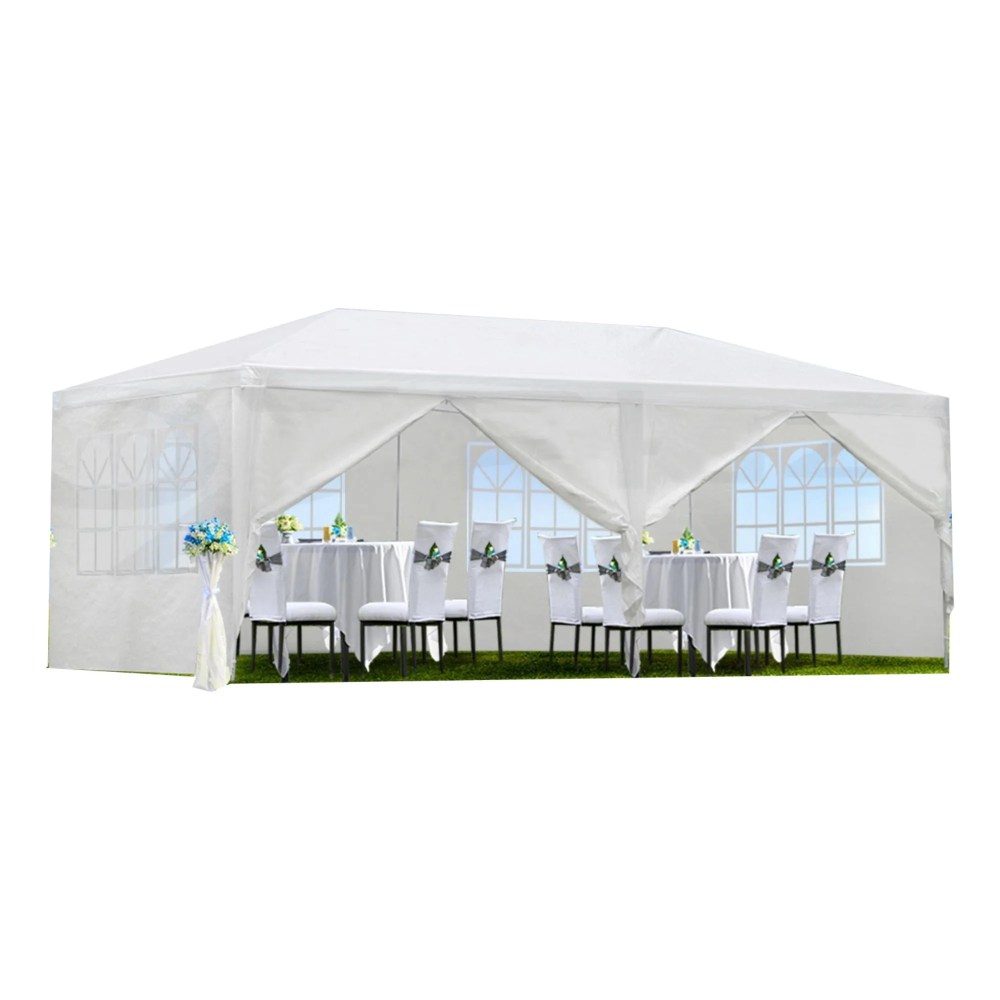 Wedding Party Canopy Tent Outdoor Gazebo with 6 Removable Sidewalls 1020" White