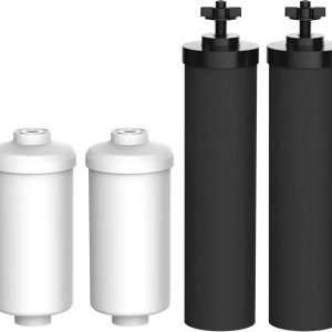 Filterlogic NSF/ANSI 372 Certified Water Filter,Replacement for Berkey Black Filters (BB9-2) & Fluoride Filters (PF-2) Combo Pack