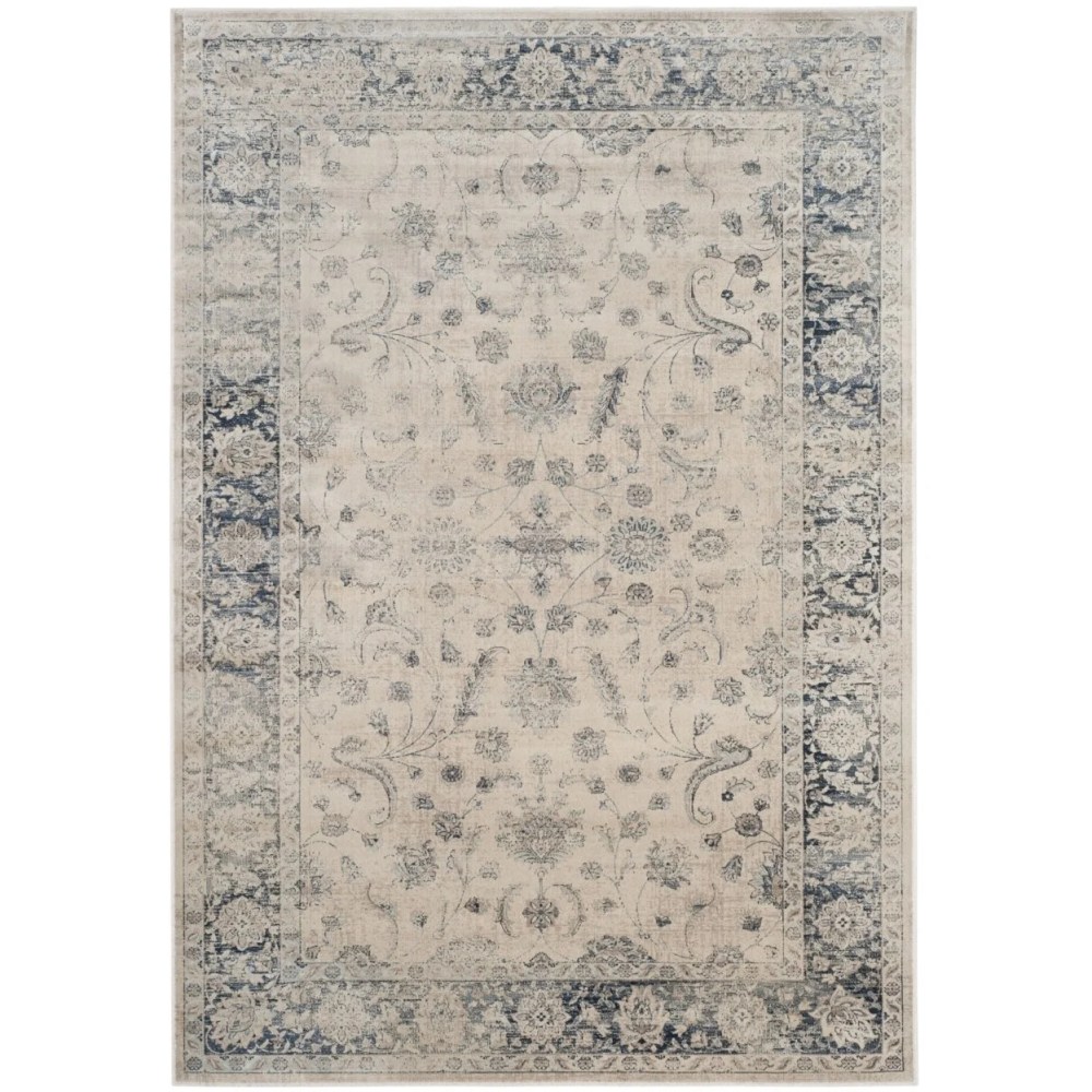 SAFAVIEH Vintage Daven Traditional Area Rug, Stone/Blue, 4" x 5'7" - Image 2