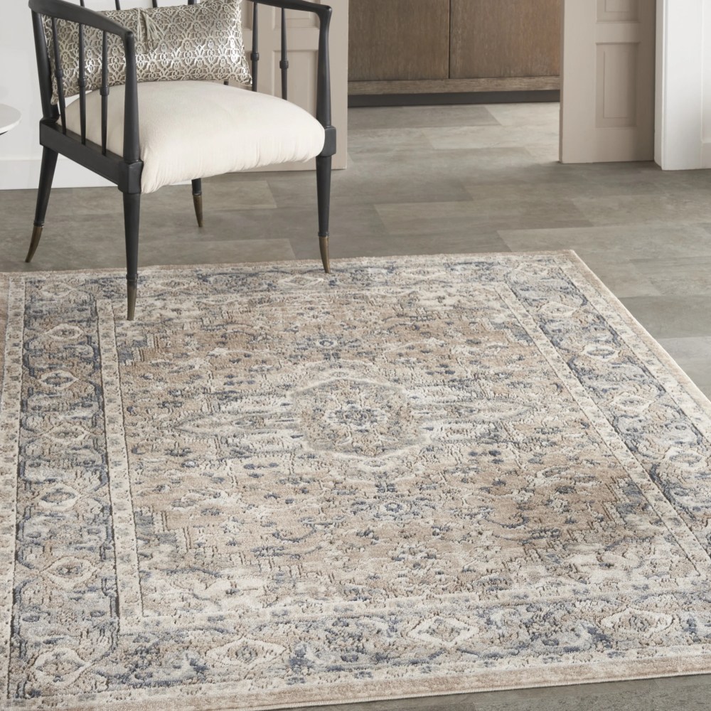 Nourison Concerto French country Beige/Grey 5'3" x 7'3" Area Rug, (57)