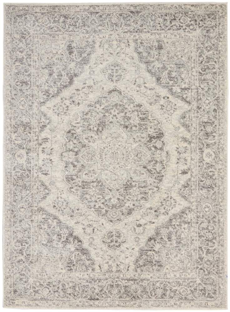 Nourison Tranquil Persian Ivory/Grey 5'3" x 7'3" Area Rug, (57) - Image 8