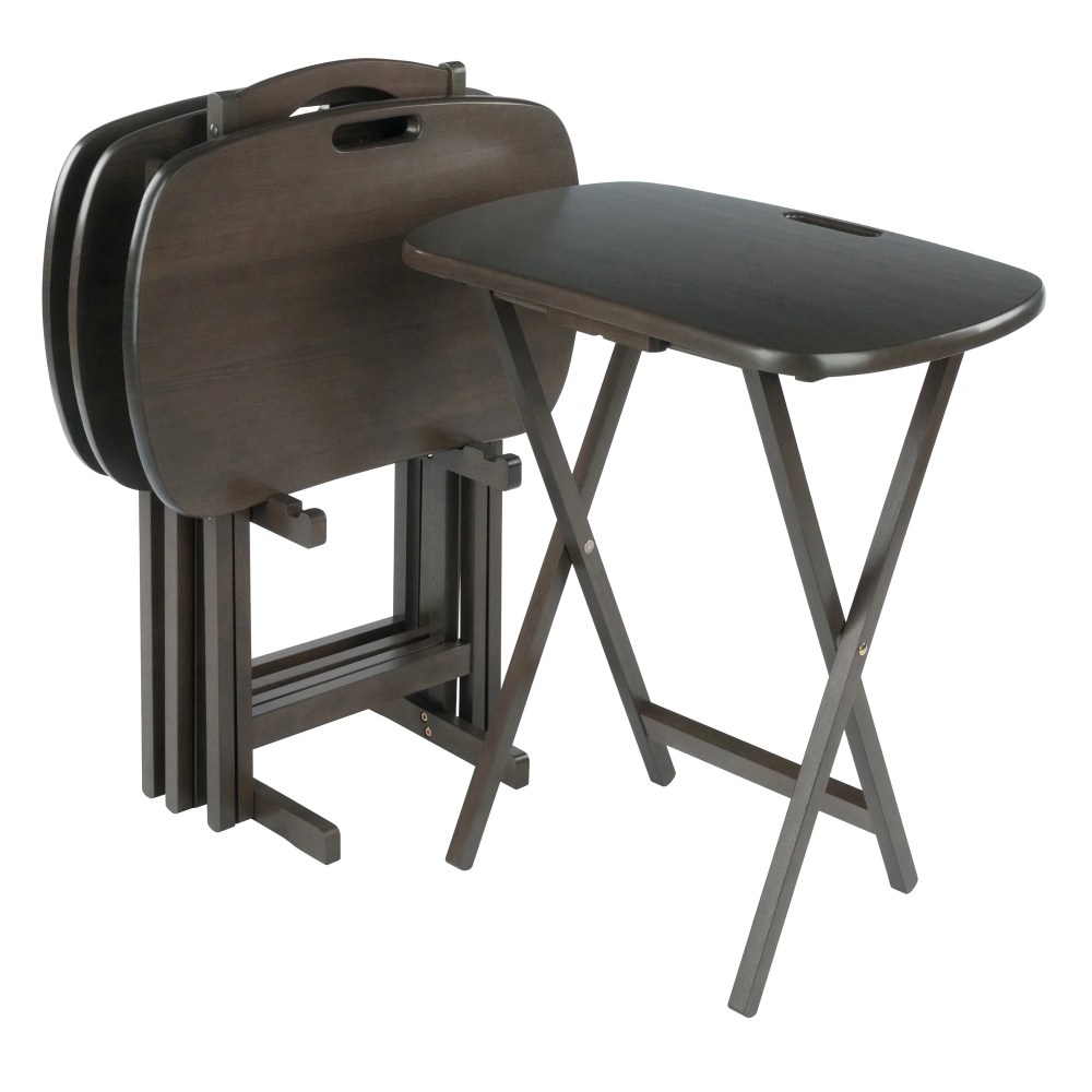 Winsome Lucca 5-Piece Snack Table Set,Oyster Gray Finish