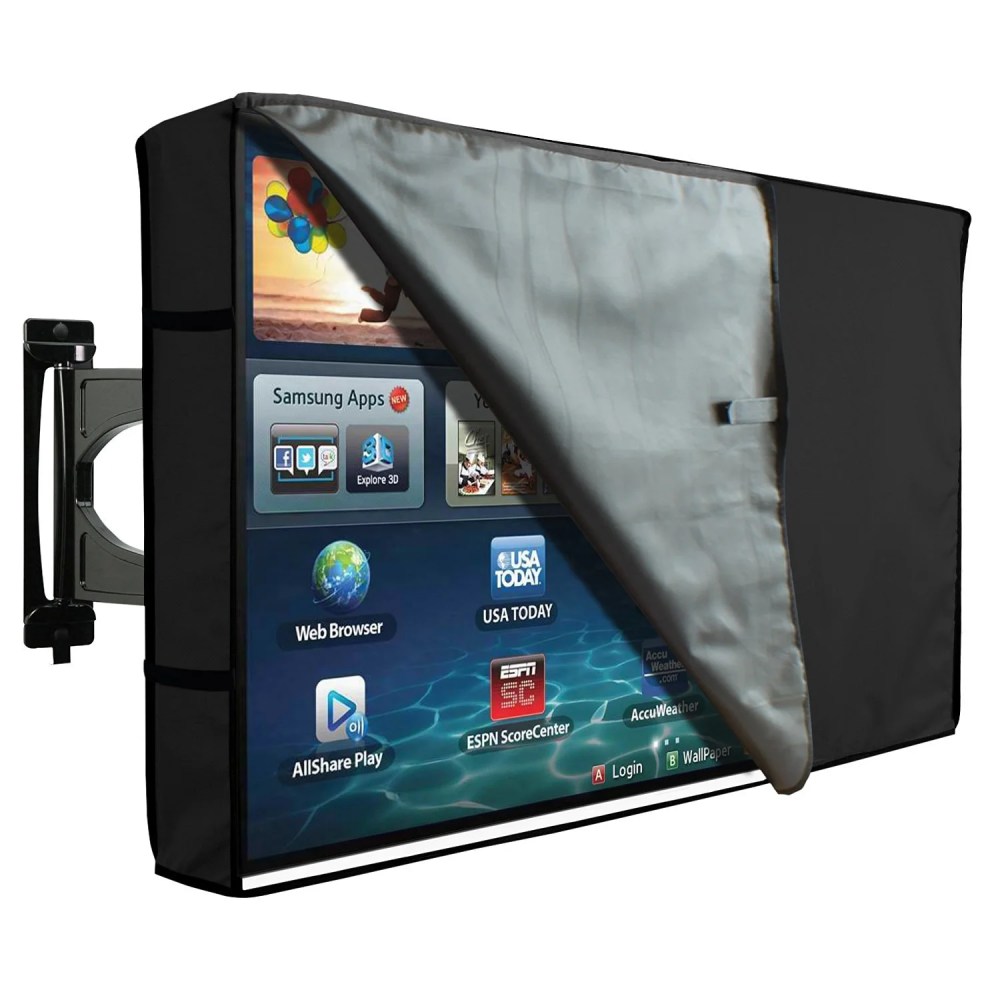 Khomo Gear 45.5" x 4.5" x 29" Black Patio TV Cover,Waterproof