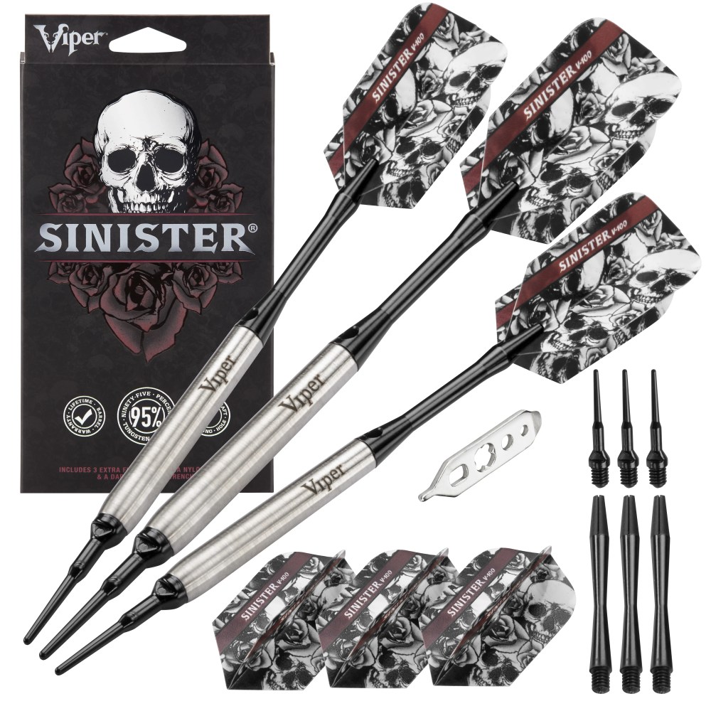 Viper Sinster 95 Tungsten Soft Tip Dart Set, Smooth, 16 Grams