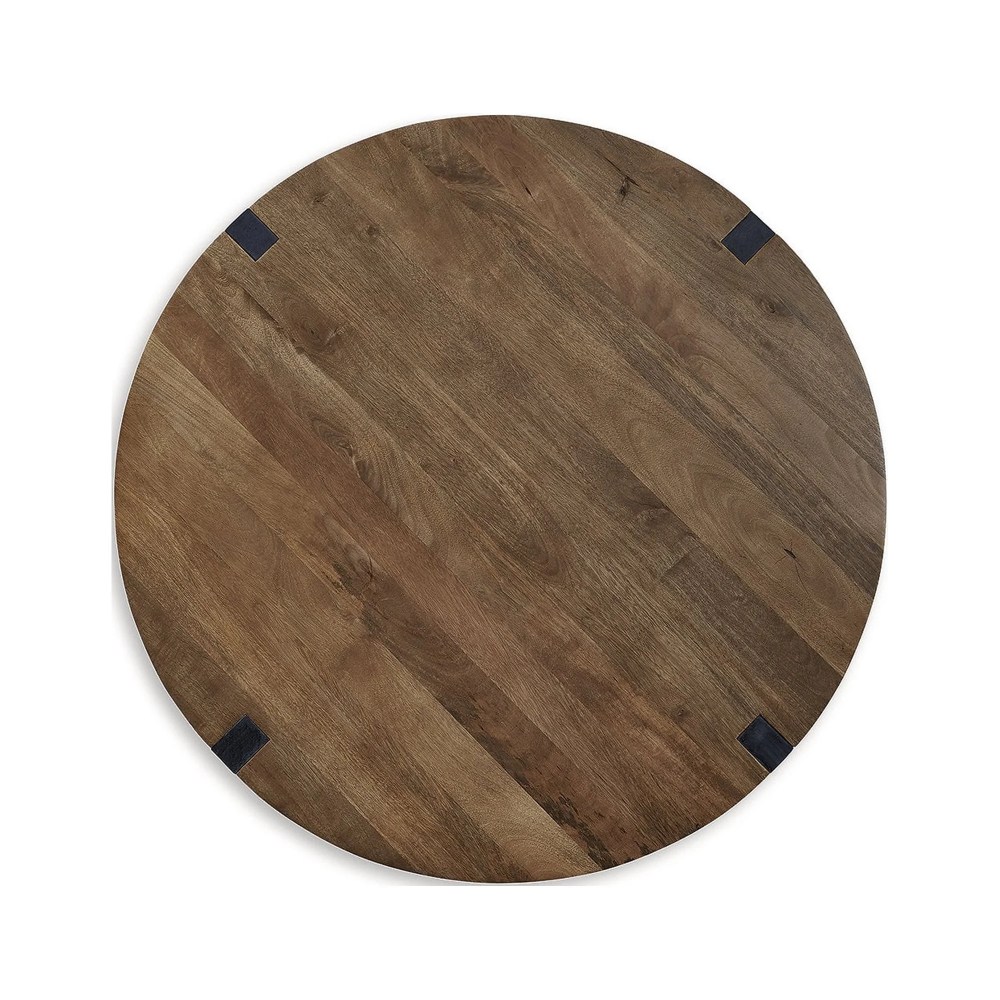 Signature Design by Ashley Hanneforth Round Coffee Table,Brown/Black - Image 2