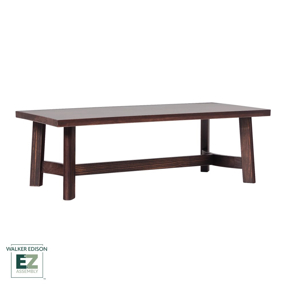Walker Edison Modern Farmhouse Easy Assembly Wood Coffee Table Espresso - Image 11