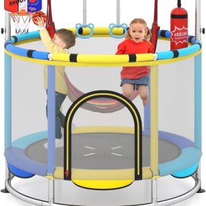 OLAKIDS 55" Trampoline for Kids Enclosure Net Heavy Duty for Boys Girls Outdoor Indoor