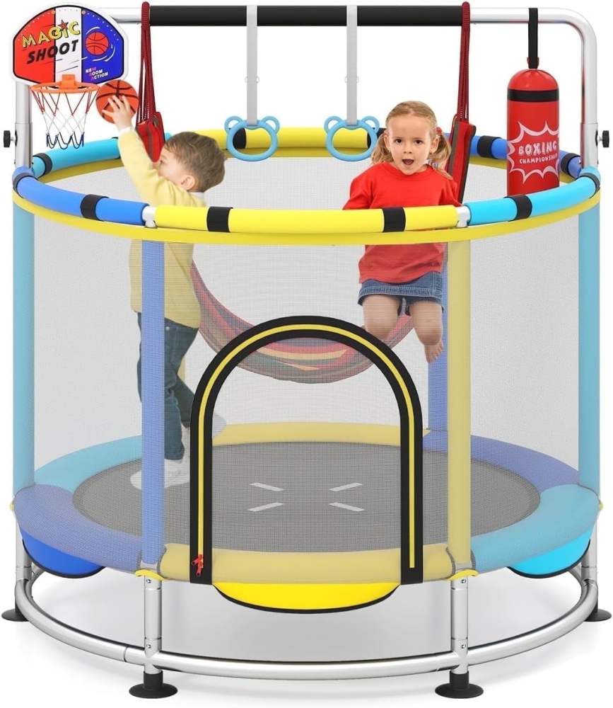 OLAKIDS 55" Trampoline for Kids Enclosure Net Heavy Duty for Boys Girls Outdoor Indoor
