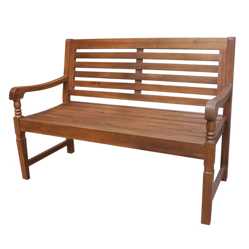 49" Brown Wooden Nantucket Garden Bench