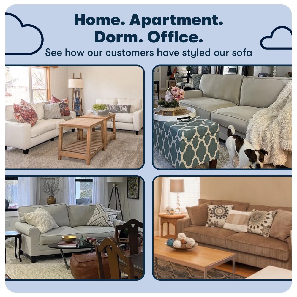 Serta Copenhagen 78" Rolled Arm Sofa, Easy Care Polyester, Loveseat or Couch for Small Spaces, Buckwheat Beige - Image 10