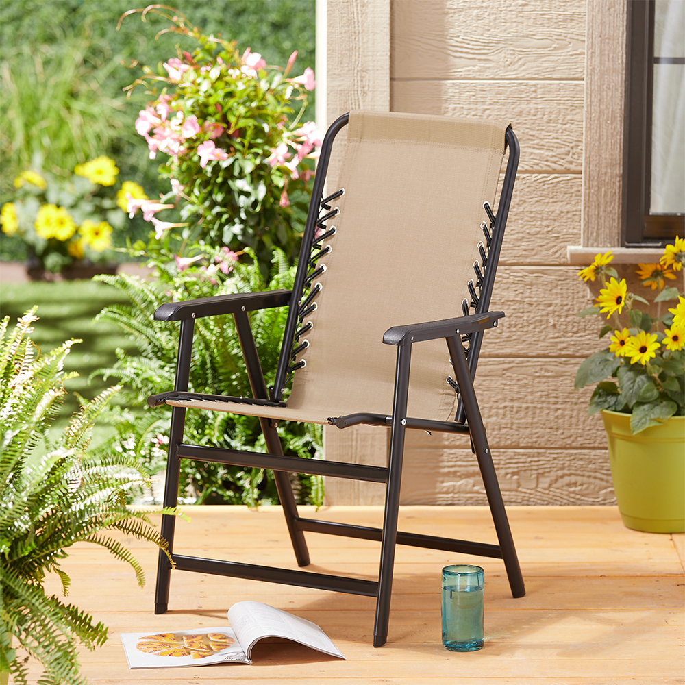 Suspension Folding Chair Beige 2pk - Image 5