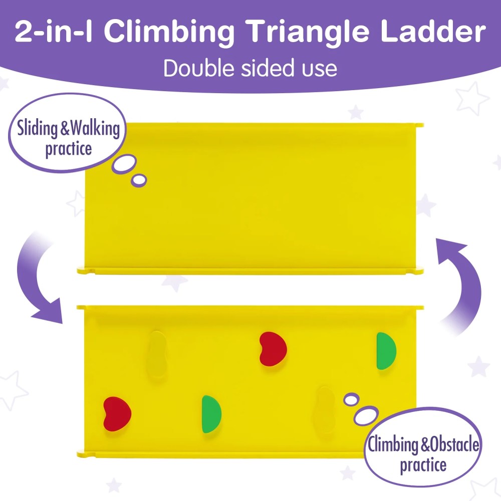 Walsport 3 in 1 Baby Triangle Climber with Ladder Sliding and Climbing Fun Zone, Toddler Wooden Indoor Play Equipment for Toddlers 18m-6yrs - Image 3