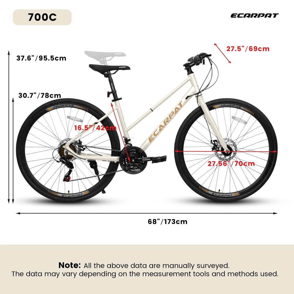 Aukfa 21 Speed Mountain Bike, Dual Disc Brake Mountain Bicycle for Men Womens Adult, Cream - Image 4