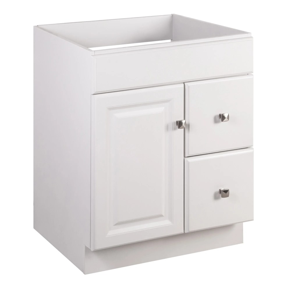 Design House Solid Wood 24" Wyndham 1-Door Ready to Assemble Bath Vanity Cabinet, White - Image 3