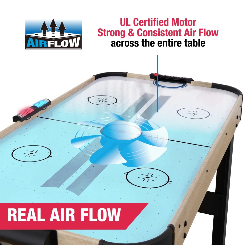 48" Air Hockey Table Set with LED Scorer, by MD Sports - Image 2