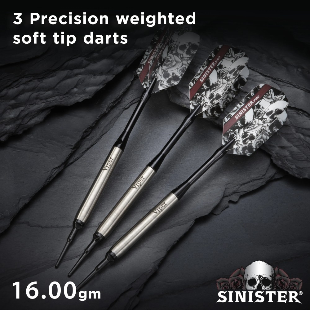 Viper Sinster 95 Tungsten Soft Tip Dart Set, Smooth, 16 Grams - Image 2