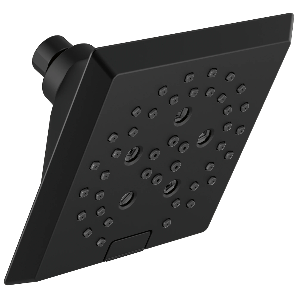 5-Spray H2Okinetic Angular Modern Raincan Shower Head in Matte Black 52664-BL
