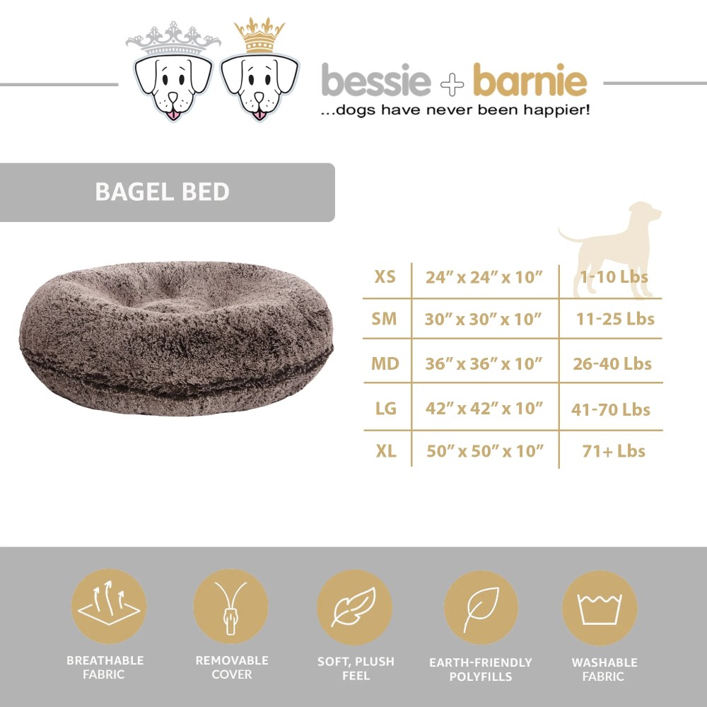 Bessie and Barnie Signature Frosted Willow Luxury Shag Extra Plush Faux Fur Bagel Pet/ Dog Bed - Image 5