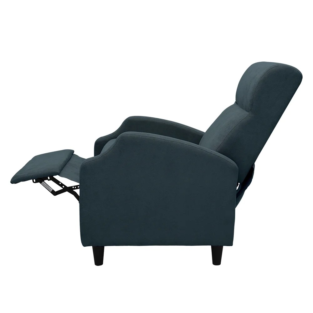 Abble Push Back Fabric Manual Recliner Chair Single Rclining Sofa for Living Room,Bedroom -Denim - Image 3
