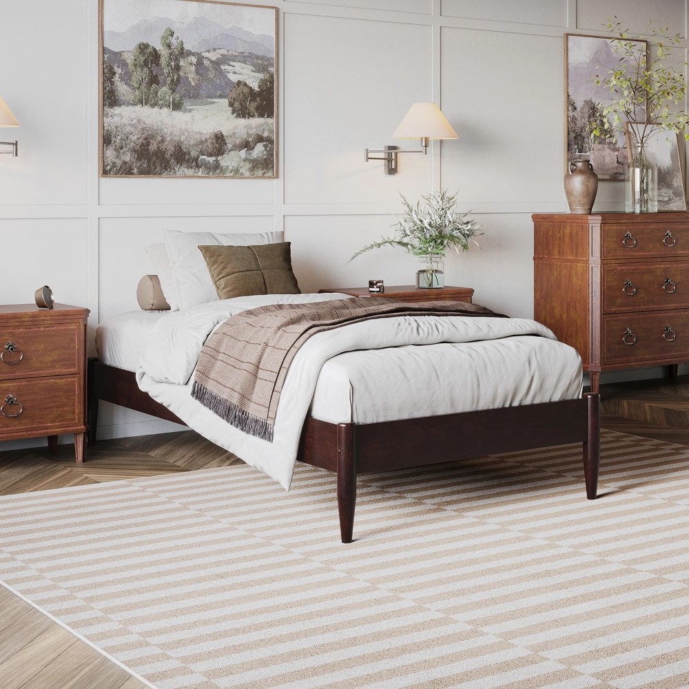 AFI Pasadena 12" Espresso Solid Wood Low Profile Platform Bed,Twin XL