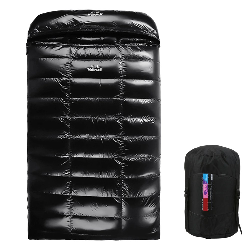 90 White Goose Down Lightweight Double Sleeping Bag 220x130cm with Compression Sack for Backpacking Camping Hiking Traveling
