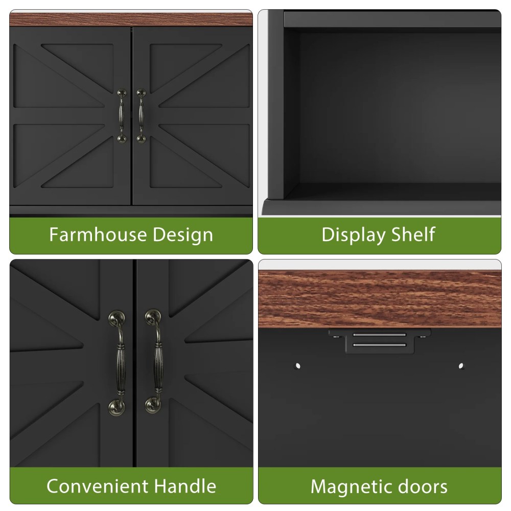 Smuxee Bathroom Cabinet Storage with Bathroom Shelf,Over the Toilet Storage Wall Cabinet, Black - Image 4