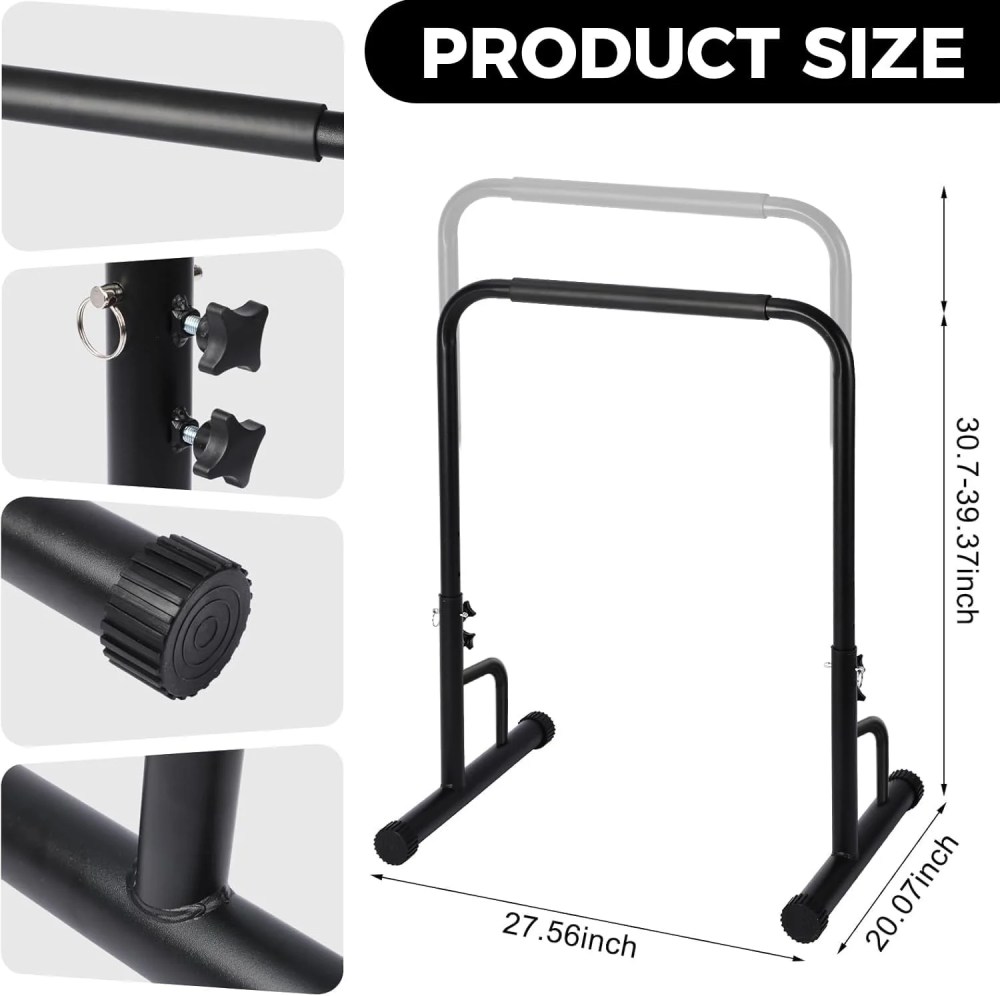 Walking Pad Handle Bar Only 27" Wide, 39.37" Height, Non-Slip Base, Tool-Free Parallettes Handrail - Image 3