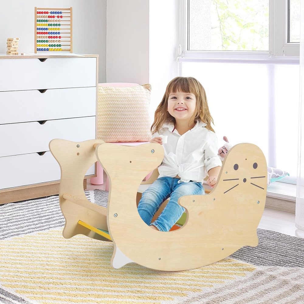 OLAKIDS Climbing Toys for Toddlers, 3 in 1 Pikler Montessori Wooden Arch Climber Rocker Ladder, Indoor Kids Activity Climb Toy Gym Playground Play Structure Gift for Children Boys Girls - Image 6