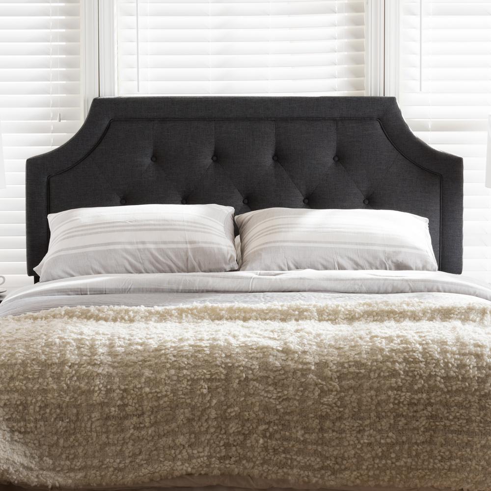 Baxton Studio Mars Modern and Contemporary Dark Grey Fabric Full Size Headboard - Image 3