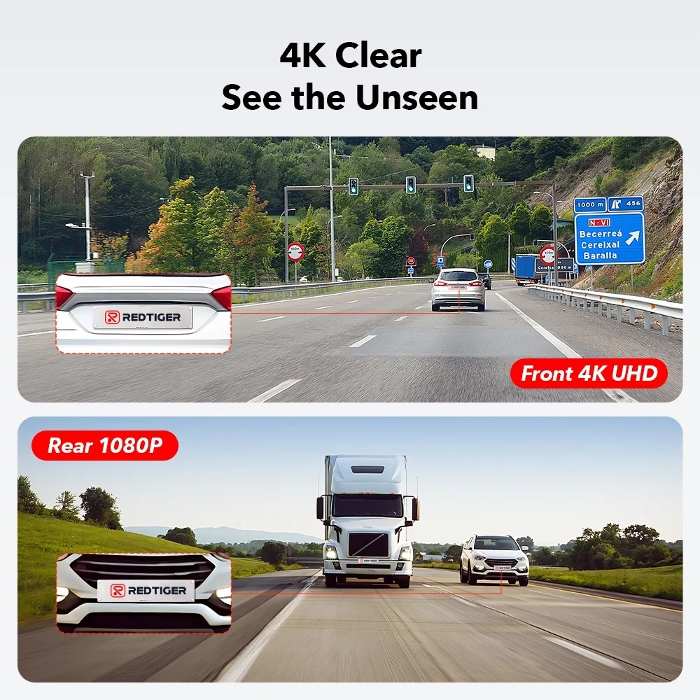 REDTIGER F7NP Dash Cam Front and Rear, 4K Full HD Car Camera with STARVIS 2, 3.18" IPS Screen, Free 128GB Card, 5.8GHz Wi-Fi, GPS, Night Vision, Loop Recording, Parking Mode - Image 4