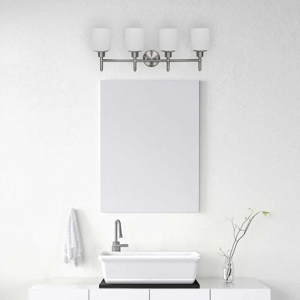 Design House Aubrey 4-Light Transitional Indoor Dimmable Bath Vanity Light, Satin Nickel - Image 4